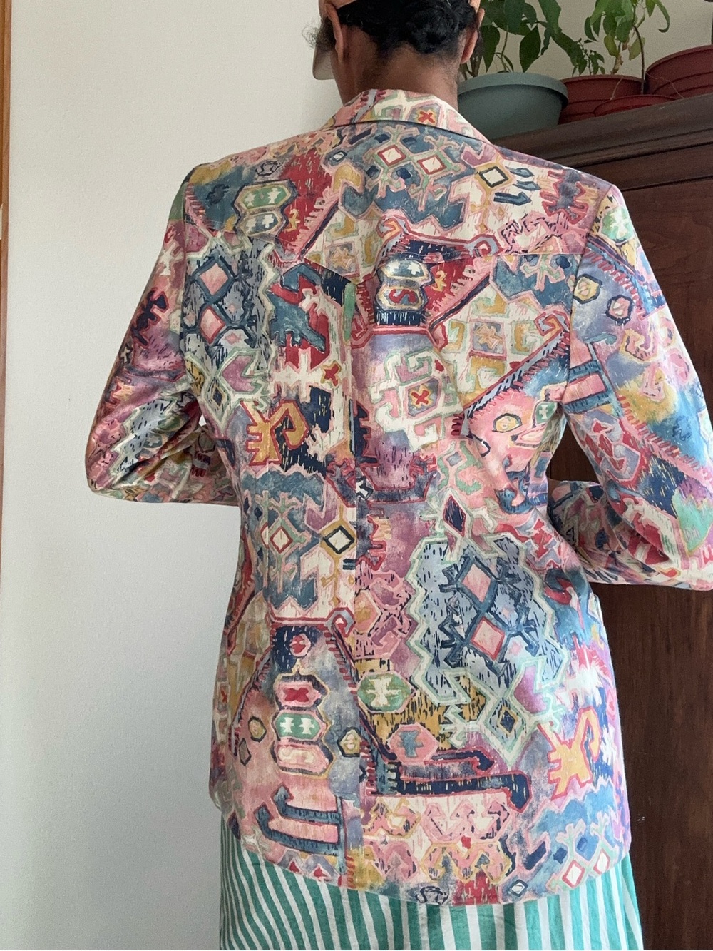 Patterned Pastel Blazer Jacket - Multicolor - Picture 2 of 8